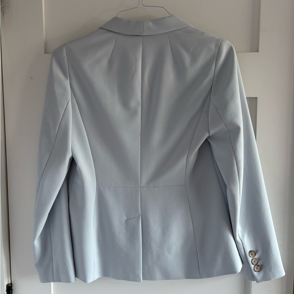 Talbots Italian luxe double cloth single button baby blue blazer size 2 - Picture 6 of 13